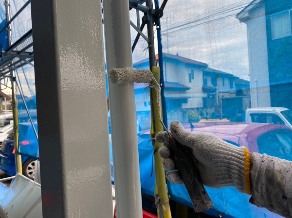 群馬県太田市　Sアパート　外壁塗装・屋根塗装　雨樋、柱、エアコンホースカバー塗装 (10)