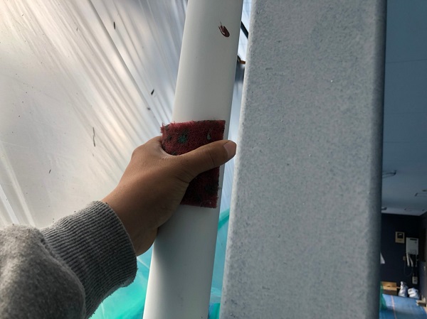 群馬県太田市　Sアパート　外壁塗装・屋根塗装　雨樋、柱、エアコンホースカバー塗装 (4)