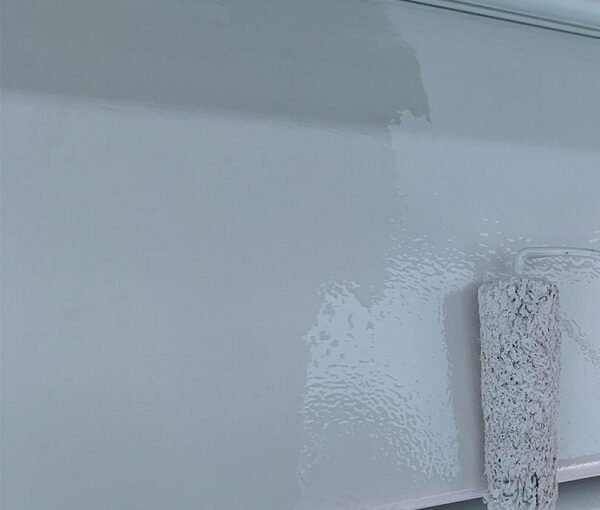 群馬県高崎市　I様邸　外壁塗装・付帯部塗装　シャッターボックス、水切り板金塗装　手順 (2)