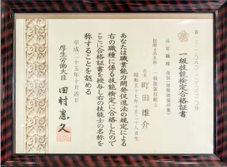 国家資格一級塗装技能士